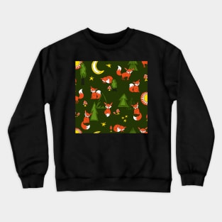 little fox in the forest Crewneck Sweatshirt